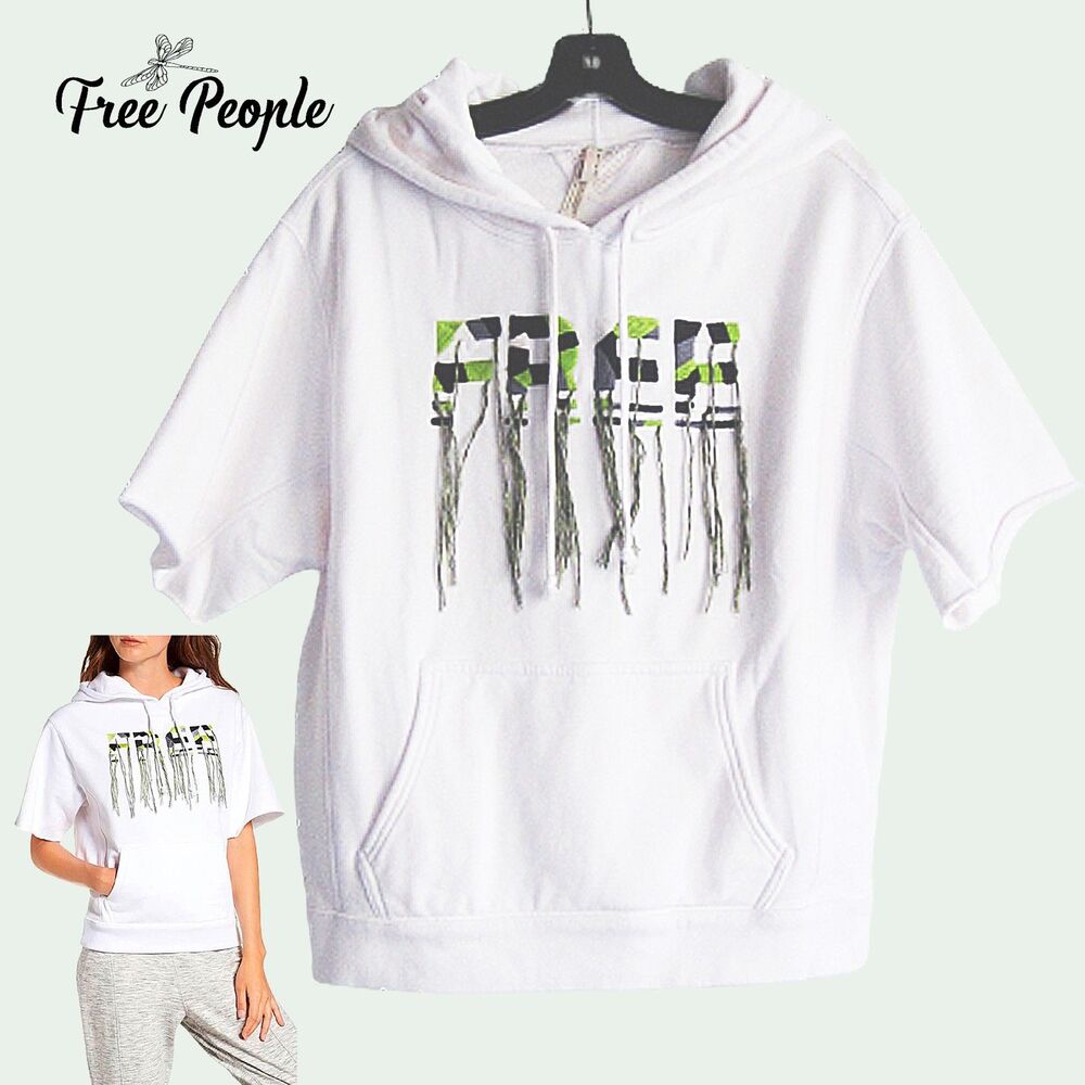 FREE PEOPLE NEW Skater FREESTYLE MOVEMENT Embroidery Logo Hoodie Sweat S
